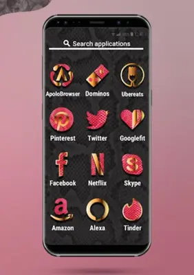 Apolo Pink Snake - Theme, Icon pack, Wallpaper android App screenshot 0